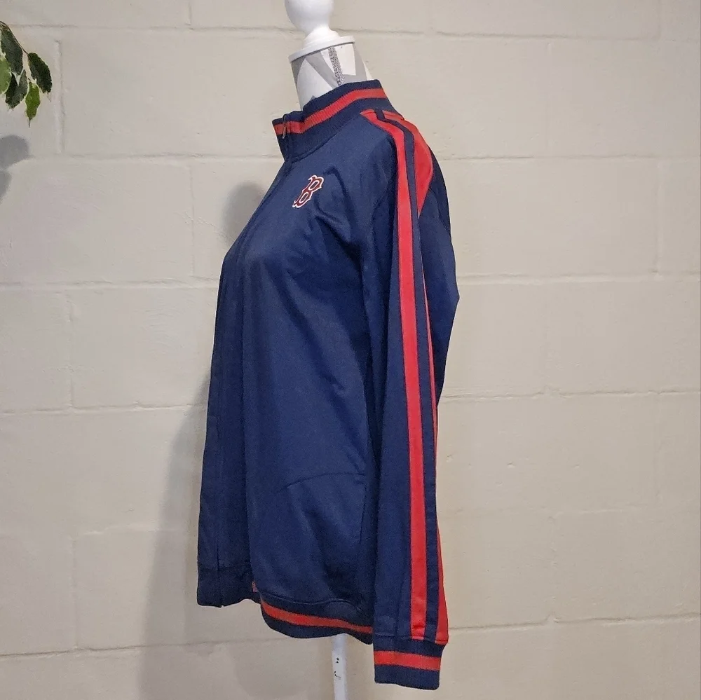 Nike Boston Red Sox Track Jacket Youth Sz XL Navy Red MLB Logo Full Zip Pockets.